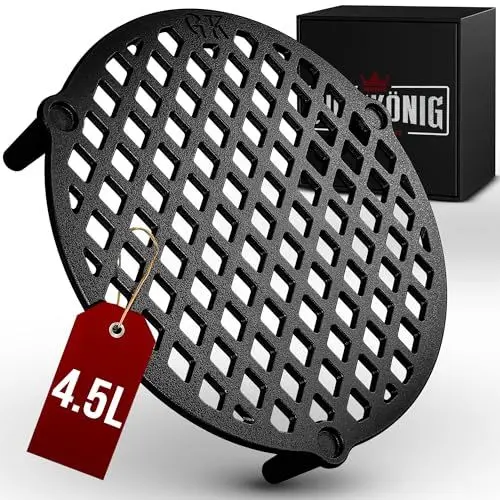 Produktbild: GUSSKÖNIG Gusseisen Stapelrost für 4,5 Liter Dutch Oven (Ø 20cm) - Einsatz für Dutch Oven - Staple Grate - Grillrost Dreibein Gusseisen Dutch Oven Untersetzer - Dutch Oven Zubehör