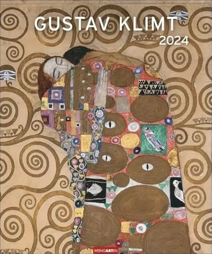 Produktbild: Gustav Klimt Edition Kalender 2024. Hochwertiger Wandkalender mit den detailreichen und eleganten Gemälden des Wiener Jugendstils. Großer Kunst-Kalender 2024. 46x55 cm.