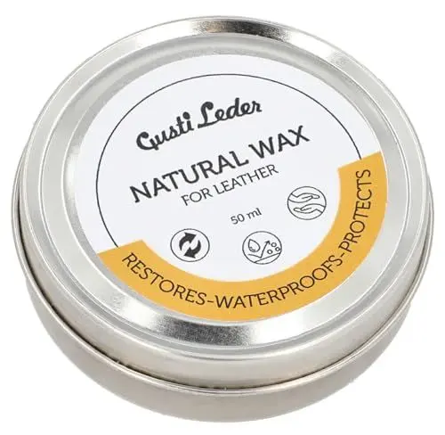 Produktbild: Gusti Natural Wax Politur - Wachs Natural Creme Leder Balsam Lederfett Werkzeug Lederpflegecreme Glanzwachs Lederpflege Gelb