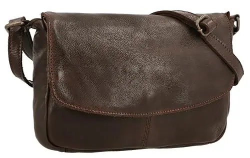 Produktbild: Gusti Leder Umhängetasche Damen - Maisie – Kleine Ledertasche Damen aus Rindsleder - Vintage Umhängetasche Leder mit Reißverschluss & Gurt