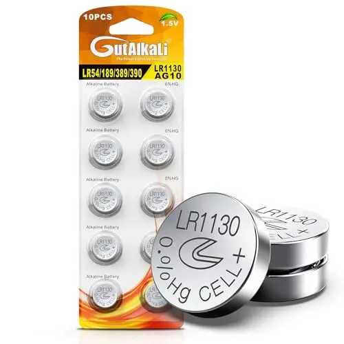 Produktbild: GutAlkaLi 10 Stück LR1130 knopfzelle, AG10 LR1130 l1131 189 1.5V Alkaline Batterie Knopfzelle Alkaline Alkali Batterie