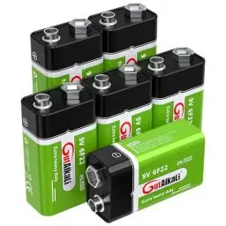 Produktbild: GutAlkaLi Batterien 9V Blockbatterie, 6 Stück, Longlife Power für Rauchmelder, Brand- & Feuermelder, Mikrofon 6lr61 6F22 PP3 MN1604