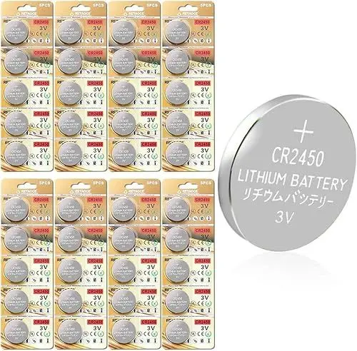 Produktbild: GutAlkaLi CR2450 Lithium-Knopfzellenbatterie 3 V Lithium-Knopfzellenbatterien Elektrisch CR 2450 Lithium (CR2450-40 Stück)
