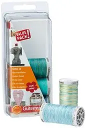 Produktbild: Gutermann G&uumltermann N&aumlhgarn-Set, Embroidery 12,&nbsp100&nbspProzent Baumwolle Aqua, One Size