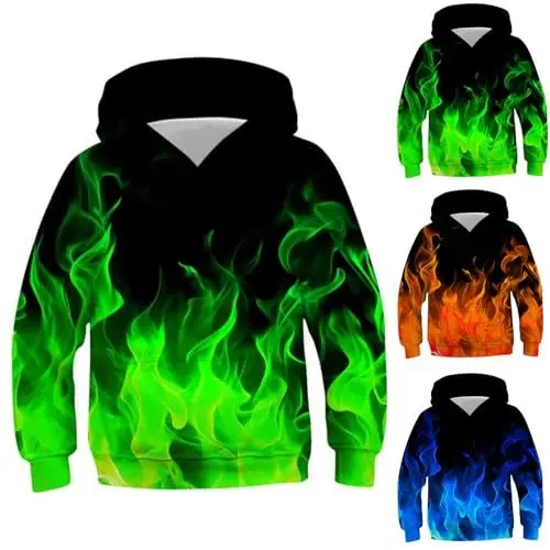 Produktbild: Angebote Hoodie Junge Langarmshirt Kinder Pullover Bedrucktes Kapuzenpullover Coole Sweatshirt Warm Klamotten Mode Kleidung Sportshirt Regular Bekleidung Oberteile Long Sleeve Top Blau, 11 Jahre