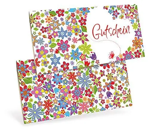 Produktbild: Gutscheine (10 Stück) für Ihre Kunden - Geschenkgutscheine neutral für Einzelhandel, Geschenkartikel, Kunst-Gewerbe - DIN lang Faltkarte verschließbar