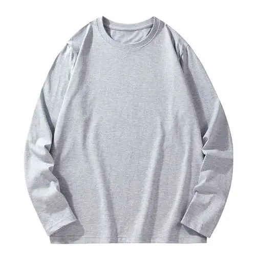 Produktbild: Guveguc Langarmshirt Herren Shirt Langärmeliges Shirts Einfarbige Tshirts Warmes T-Shirts Gutschein Sportshirt Warme Sweatshirt Junge Winter Tee T-Shirt Herren Tshirt Sale Grau XXL