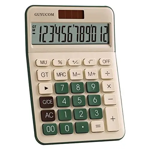 Produktbild: GUYUCOM Taschenrechner Klein mit Groß Tasten, 12-Digit Taschenrechner Klein mit großem Display für Schule, Büro,Office,Outdoor Doppelte Macht Empfindlicher Knopf(Grün)