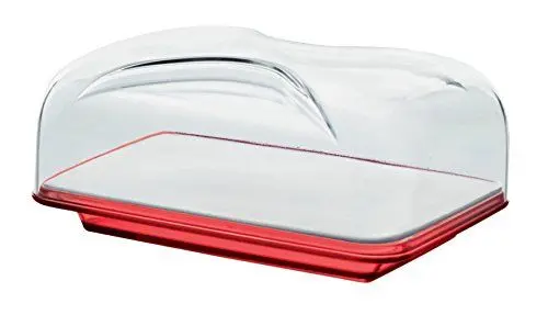 Produktbild: Guzzini - Gocce, Rechteckige Käseglocke - Rot Transparent, 25,5 x 18 x h11,5 cm - 27010065