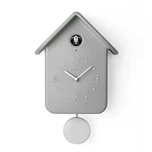 Produktbild: Guzzini - QQ, Kuckucksuhr mit Pendel - Hellgrau, 24,8 x 12 x h39 cm - 16860208, Silber