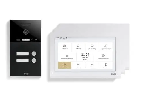 Produktbild: GVS - IP Video Türsprechanlage 2-Familienhaus mit Türöffner (RFID), HD Kamera, 3x10 Zoll Monitor & App - Smarte Video Türklingel mit Kamera & Gegensprechanlage (AVS5441U)