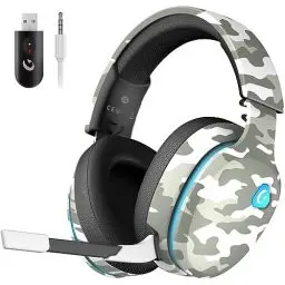 Produktbild: Gvyugke Gaming Headset Wireless, Gaming Kopfhörer Kabellos mit Abnehmbares 3D-Stereomikrofon, Bluetooth 5.2 Headset, Gaming Headset für PS5 PS4 PC, Switch, Mac (Mehrfarbig)