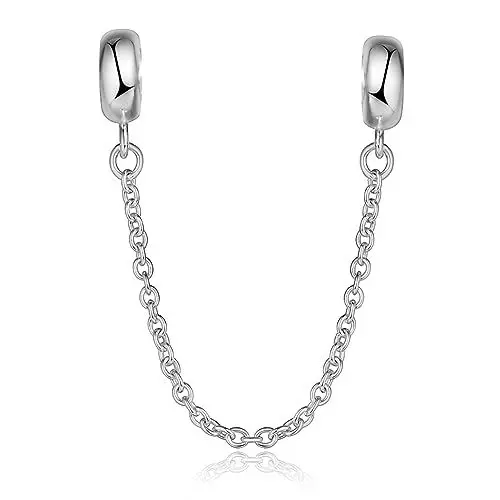 Produktbild: GW 925 Sterling Silber Gummi Spacer Stopper Bead Charm Sicherheitskette für europäische Armbänder (Silber-1)