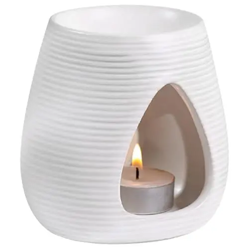 Produktbild: Gwezmxs Weiß Birnenförmig Aromatische Duftlampen, Duftlampe für ätherische öle, Duftlampe Keramik, Duftlampen Teelicht, Aromalampen, Essential Oil Burner 11 * 11 * 9cm
