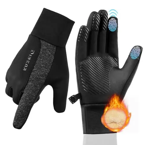 Produktbild: GXCROR Handschuhe Herren Damen Fleece Laufhandschuhe Sport Touchscreen Handschuhe Winterhandschuhe Geeignet zum Laufen, Radfahren, Wandern, Skifahren