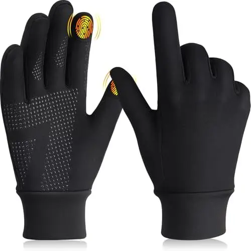 Produktbild: GXCROR Laufhandschuhe Touchscreen Handschuhe Fleece Sport Handschuhe Warme Winddichte Winterhandschuhe Handschuhfutter für Herren und Damen Outdoor