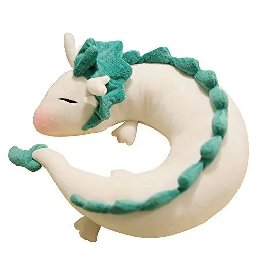 Produktbild: GXFLO Anime Cute White Drache Püschtier,Kinder Dragon Nackenkissen U-Förmigen-Kawaii Drachen Kuscheltier,Weichem Plüsch Drache Stofftier