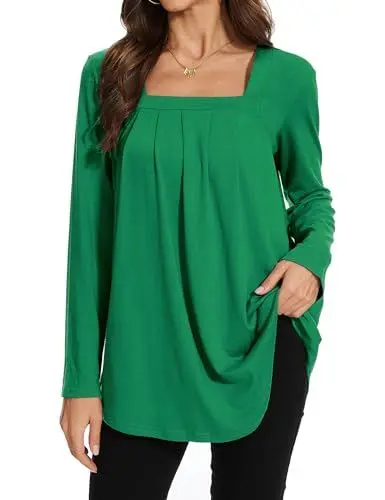 Produktbild: Gyabnw Damen Langarmshirt U Ausschnitt Lässig Oberteile Casual