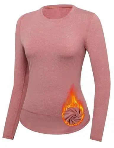 Produktbild: Gyabnw Funktionsshirt Damen Langarm Thermo Unterhemd Warme Unterwäsche Sport Oberteil Langarmshirts Pullover Winter Sportshirt