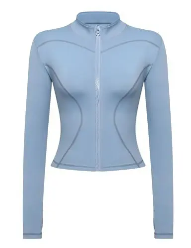 Produktbild: Gyabnw Laufshirt Damen Langarm Langarmshirt Damen SportLaufjacke Sportjacke Tops Gym Oberteil Sweatjacke mit Daumenloch Fitness
