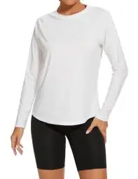 Produktbild: Gyabnw Sport Oberteile Damen Yoga Shirt Damen Rundhals Laufshirt Yoga Fitness Tshirt Weiß,XL