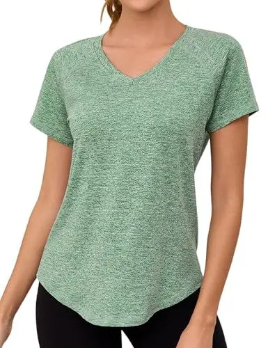 Produktbild: Gyabnw Sport Shirt für Damen Sportshirt Kurzarm Funktionsshirt Gym Oberteil Laufshirt