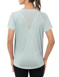 Produktbild: Gyabnw Sportshirt Damen Kurzarm Sport Oberteile Locker Laufshirt Leichtes Funktionsshirt Fitness Yoga