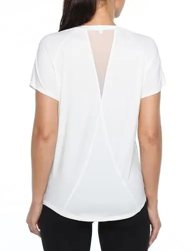 Produktbild: Gyabnw Sport Tshirt Damen Fitness Kurzarm Atmungsaktiv Funktionshirt Oberteile Rundhals TopLaufshirt Yoga