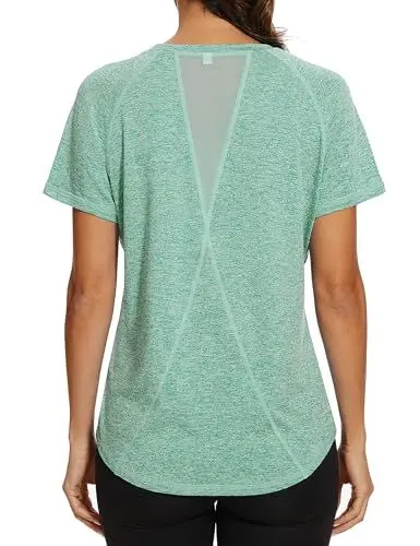 Produktbild: Gyabnw Sportshirt Damen Kurzarm Atmungsaktiv Funktionshirt Sport Oberteile Rundhals Top Frauen Fitness Laufshirt Yoga