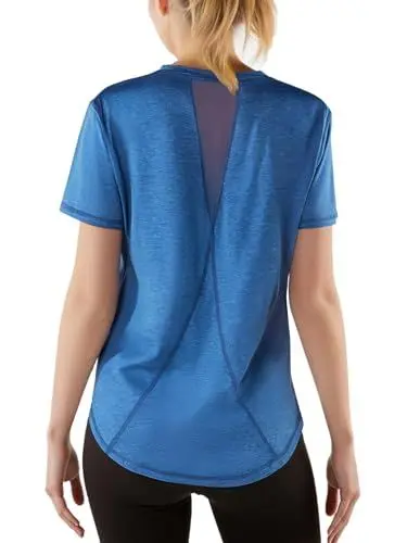 Produktbild: Gyabnw Sportshirt Damen Kurzarm Atmungsaktiv Funktionshirt Sport Oberteile UV Shirt Frauen Fitness Laufshirt Yoga