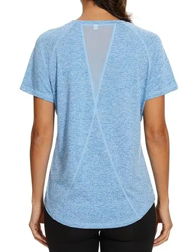 Produktbild: Gyabnw Sportshirt Damen Kurzarm Atmungsaktiv Funktionshirt Sport Oberteile Rundhals Top Frauen Fitness Laufshirt Yoga