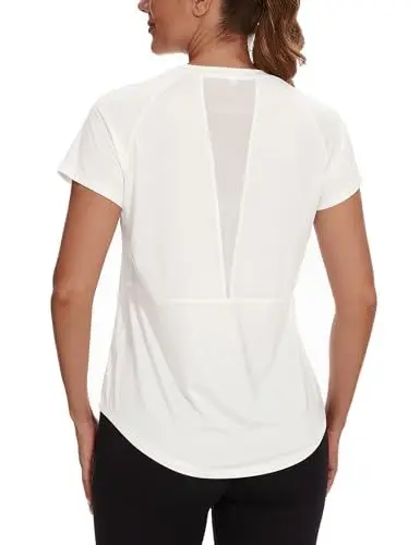 Produktbild: Gyabnw Sportshirt Damen Kurzarm Sport Oberteile Laufshirt Funktionsshirt Sommer Fitness Gym Yoga Top