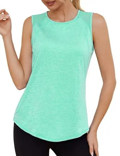 Produktbild: Gyabnw Sporttop Damen Fitness Sport Tshirt Oberteile Laufshirt Sommer Ärmellos Trägershirt Yoga Gym