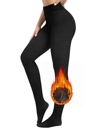 Produktbild: Gyabnw Thermo Strumpfhose Damen Winter Gefütterte Strumpfhose High Waist Warme Dicke Thermostrumpfhose Bauchweg Pantyhose