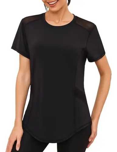 Produktbild: Gyabnw UV Sport Shirt Damen Fitness Laufshirt Kurzarm Funktionsshirt Yoga Sportoberteil Activewear