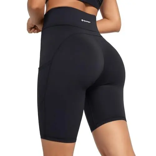 Produktbild: GymCope Kurze Sporthose Damen 1/2, Radlerhose Damen Kurz mit Handytasche, Kurze Leggings Damen High Wasit, Gym Shorts Damen für Laufen, Gym, Yoga, Wandern, Sport