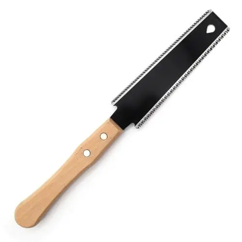 Produktbild: GYSRXS Dübelsäge Bündigsäge 11/17 TPI Zweischneidige Handsäge mit Buchenhenkel Japanische Säge Fein für Woodworking Tools PVC-Rohr Schneiden,15CM Sägeblatt(Schwarz)