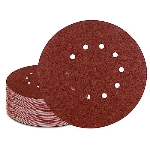 Produktbild: GZKTY 25 Stück Schleifpapier 225mm Rund Klett - Profi Körnung P320 Schleifscheiben für 10 Loch Exzenterschleifer - Schleifblätter für Trockenbauschleifer