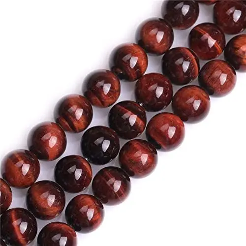 Produktbild: HAAMIIQII 60pcs 6mm Natürliche Rote Tiger Auge Perlen Runde Lose Edelstein Perlen für Schmuck Herstellung DIY Armband Halskette