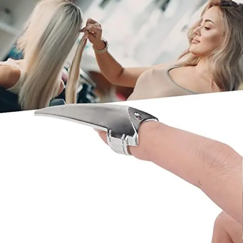 Produktbild: Haar Finger Abscheider, Haar-Finger-Abscheidewerkzeug, Finger-Haartrennringe Legierung Langlebig Zöpfe Auswahlring Haarschneideringe, Haarwerkzeuge für Perücken Verlängerungen Dreadlocks(Silber)