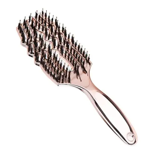 Produktbild: Haarbürste Ohne Ziepen Wildschweinborsten Bürste Extensions Haarbürsten Entwirrbürste Detangler Bürste Anti Ziep Frizz Frauen Roségold Für Langes Dickes Locken Haare
