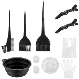Produktbild: Haarfärbepinsel Set, 10 Stk Haare Färben Zubehör, Haar Färben Färbung Tool, mit Bürstenkamm, Färbebürste, Haartönungsschale Haarfärbeschürze Haarnadeln, Handschuhe, für Salon DIY Haarfärbe Kit