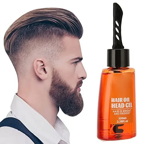 Produktbild: Haargel für Männer,100ml Halbmattes Styling-Gel,Haarstyling-Gelöl, Kopfhaarcreme mit Breitem Zahnkamm,Styling feuchtigkeitsspendendes Haarwachs,Schnell einziehendes Styling Gel