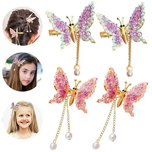 Produktbild: Haarklammer Schmetterling Haarklammern Haarspangen Mädchen Haarnadeln Haarspange Hair Clip Haarreif Braut Damen Daarschmuck Deko, 4 Pack