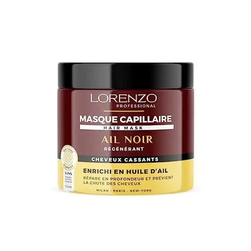 Produktbild: Haarmaske mit schwarzem Knoblauch (sprödes Haar) 500 ml Lorenzo Professional
