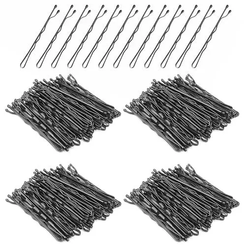 Produktbild: Haarnadeln, Kavya 200 Stück Metall Haarklammern, 5 cm Wellenform Bobby Pins, Haarnadel-Set für Frauen Mädchen und Friseursalon, mit Aufbewahrungsbox(Schwarz)