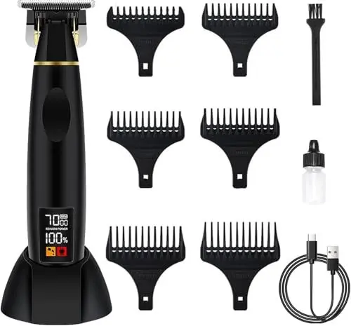 Produktbild: Haarschneidemaschine Profi, Barttrimmer Herren, Barber Rasierer Herren Elektrisch Haarschneider, Bartschneider Trimmer, LED-Anzeige, Schnurloser Präzisions Konturen Haartrimmer für Friseure
