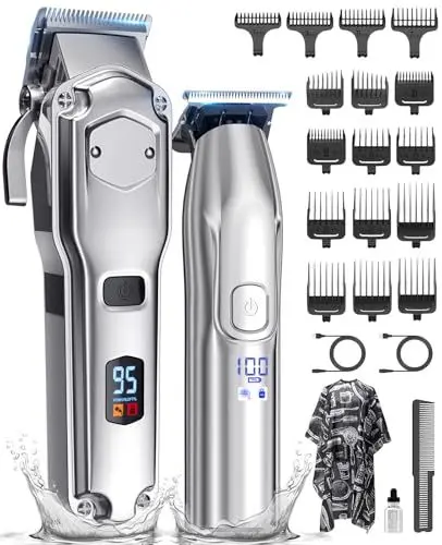 Produktbild: Haarschneidemaschine Set für Herren, Haarschneider, Bartschneider, Haartrimmer, Friseur, Rasierer, Pflegeset IPX7 Wasserdichte Wiederaufladbar Ideales Geschenk für Männer