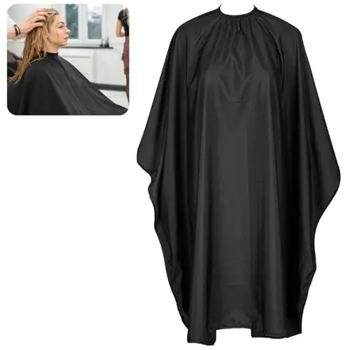 Produktbild: Haarschnitt Friseurumhang, Wasserdichtes Haarschneideumhang, Black Umhang Friseur, Friseurumhänge Friseurbedarf, Friseur Zubehör für Friseursalon Friseur,Nagelpflege, Schönheit