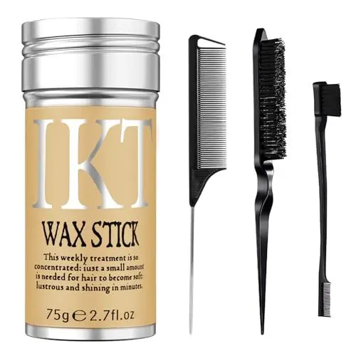 Produktbild: Haarwachs-Stick, Wachsstab für Haare glatter Stick für Haare, Haarwachs-Stick für Perücken mit Bürsten Bed Head Stick Edge Control Slick Stick Hair Pomade Stick Nicht fettendes Styling-Wachs 2,7 Oz